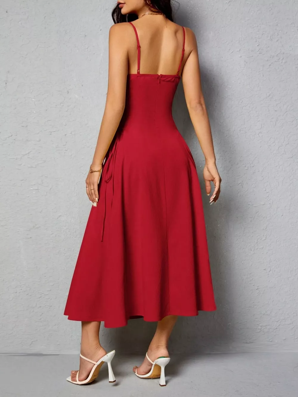 Lace-Up Side A-Line Cami Dress, image 14