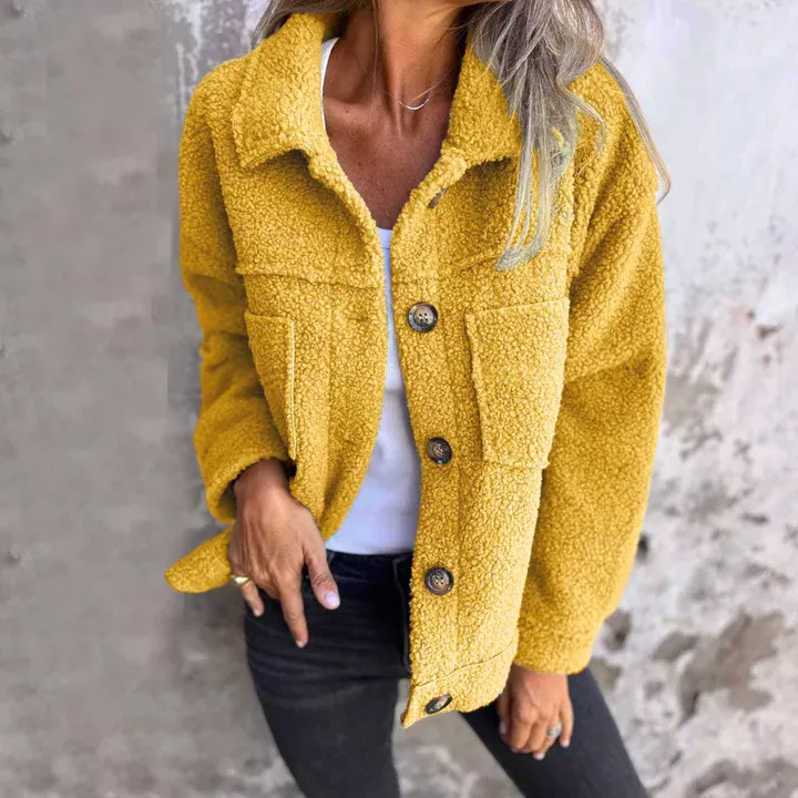 Full Size Fuzzy Button Up Drop Shoulder Jacket, image 12