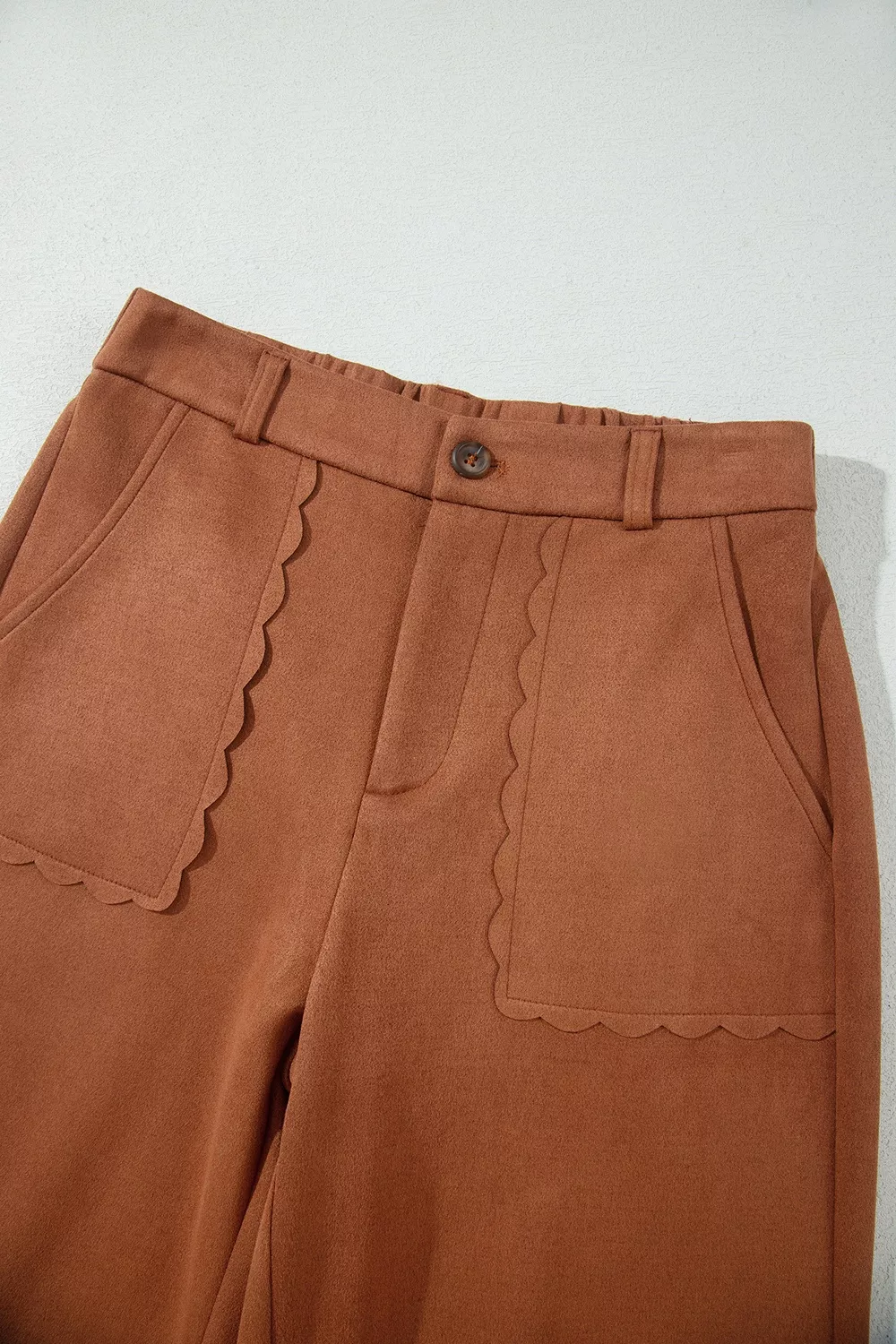 Scalloped Edge Pocket Full-Length Pants, image 8