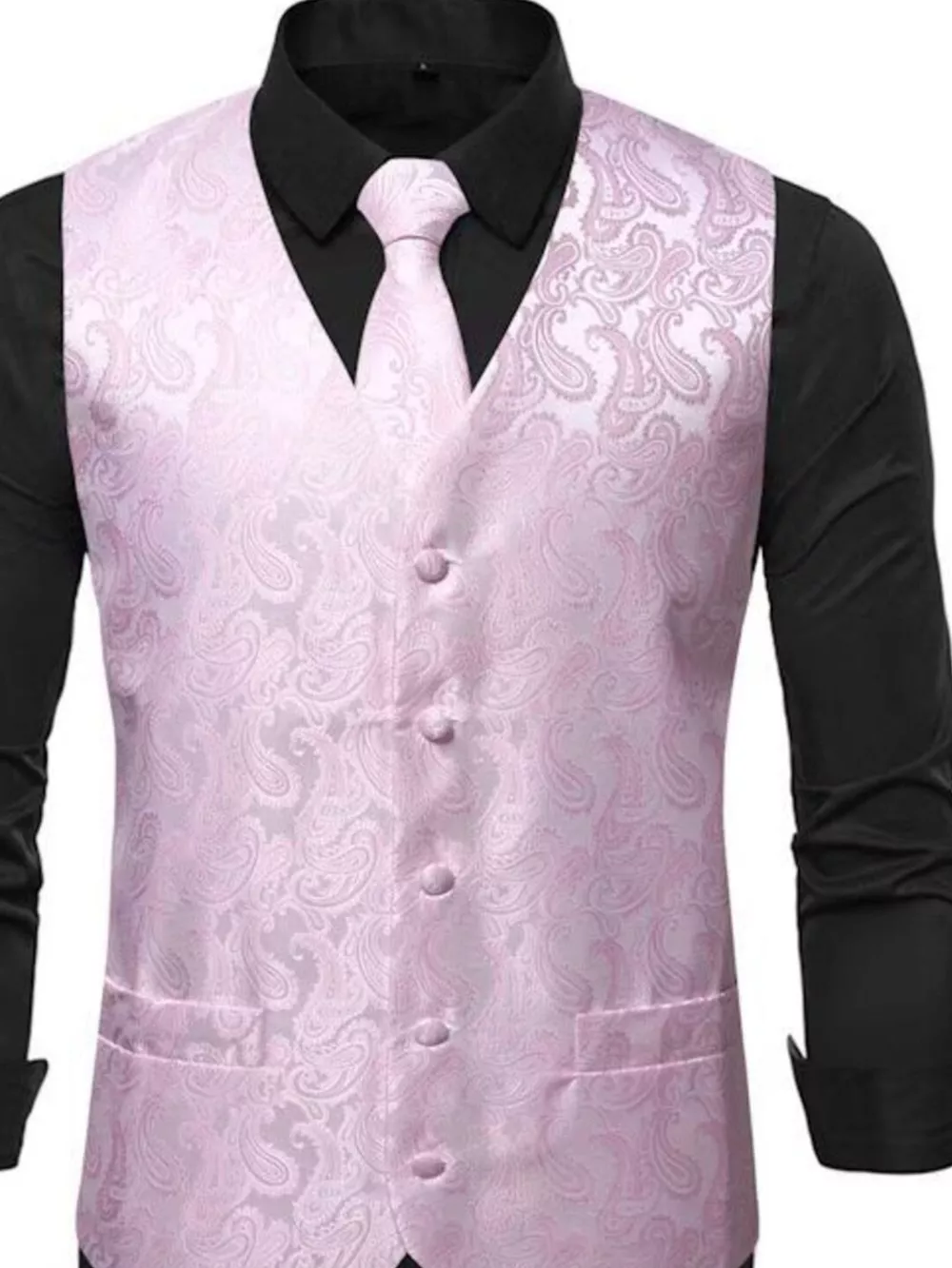 Men's Full Size Paisley Print Button Up Vest Plus Size, image 10