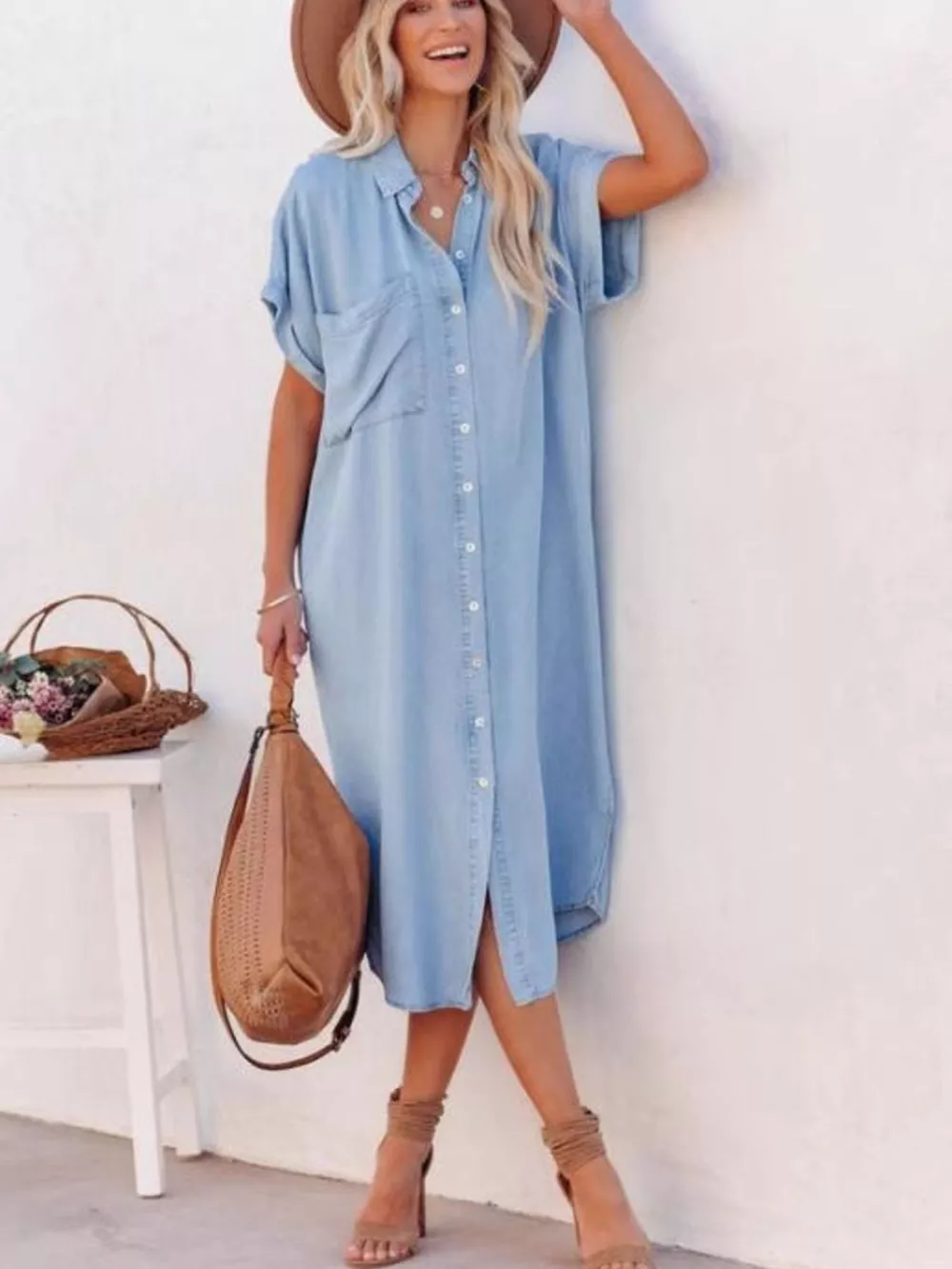 Casual Shirt Dress with Side Slits, image 6