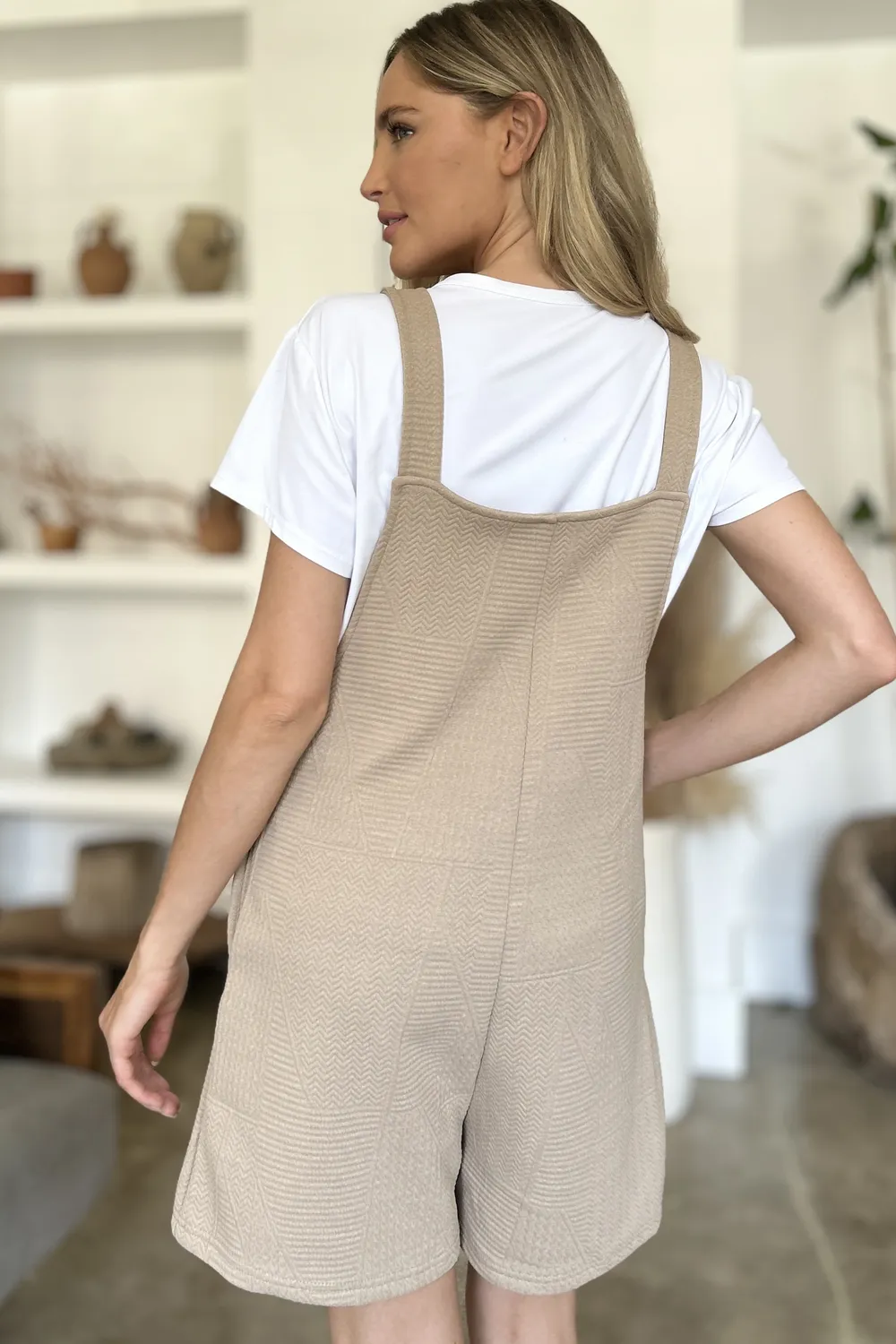 Full Size Texture Sleeveless Romper, image 6
