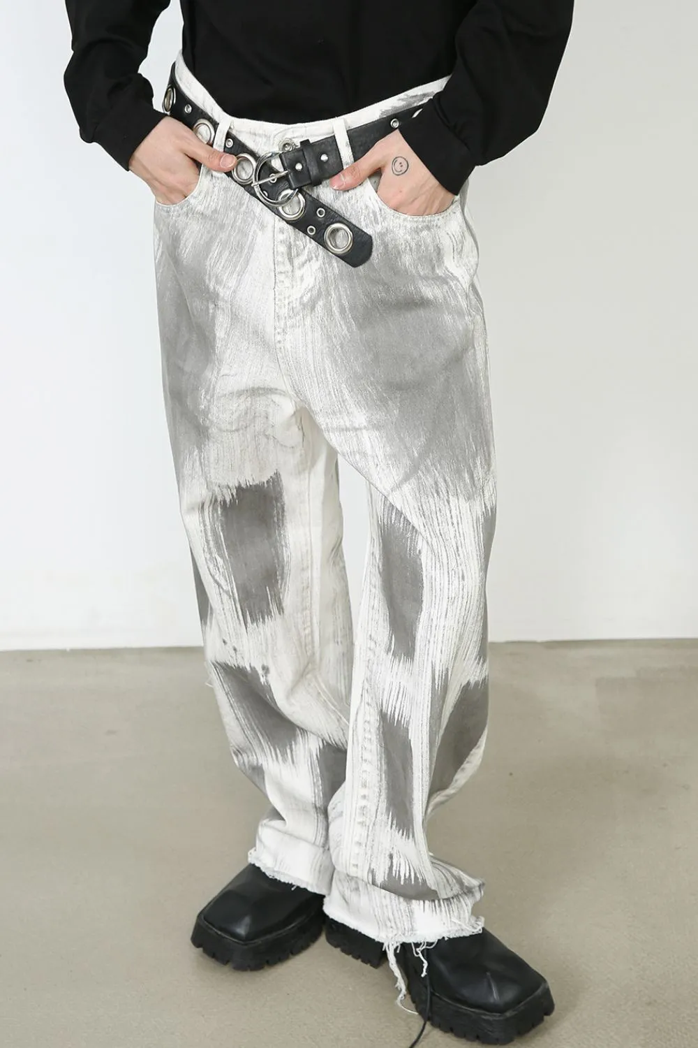 Men's Contrast Loose Jeans, image 2