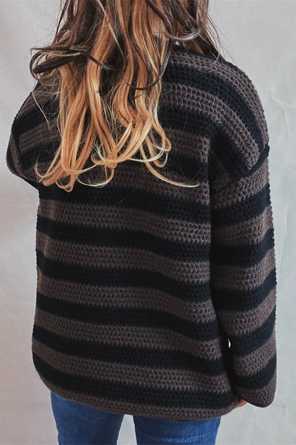 Striped Round Neck Dropped Shoulder Sweater, image 11