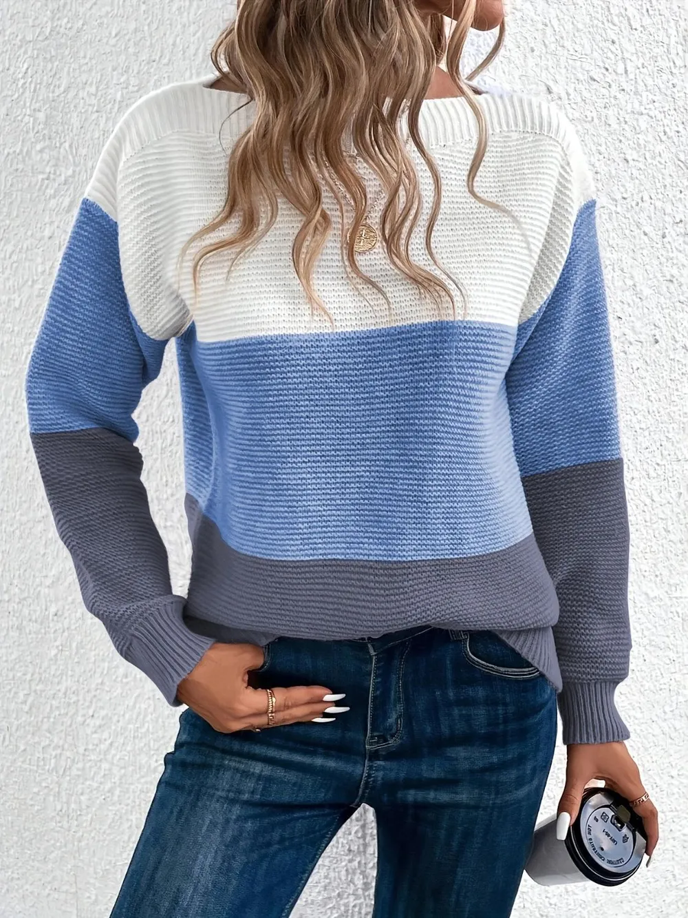 Color Block Boat Neck Sweater, image 4