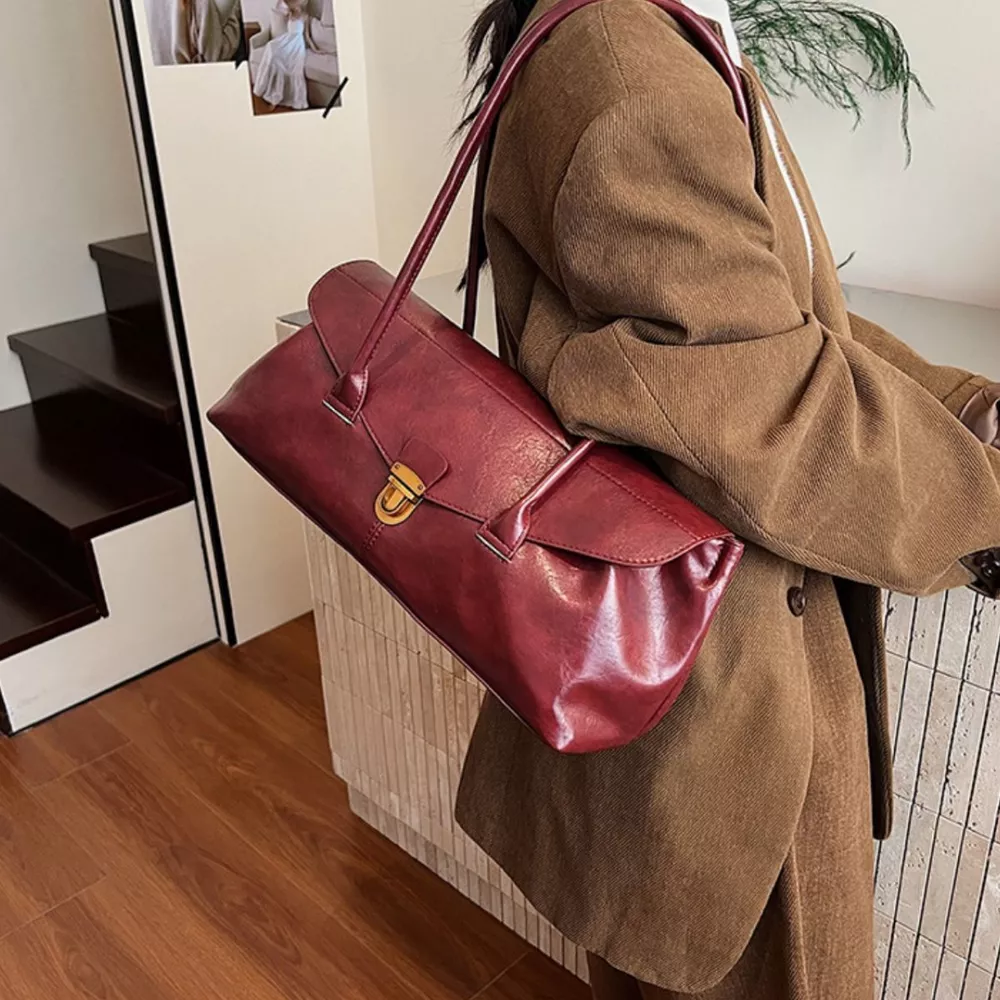 Vintage Style Leather Shoulder Bag, image 6