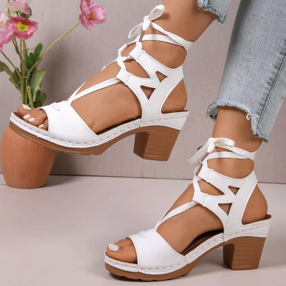 Lace-Up Block Heel Sandals, image 8