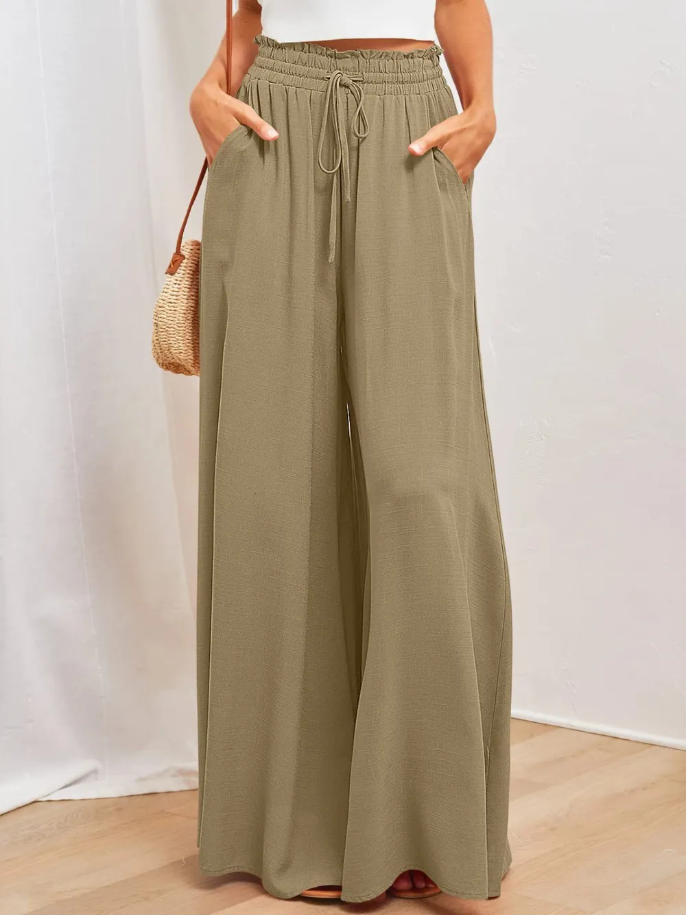 Wide Leg Pants with Pockets, image 4