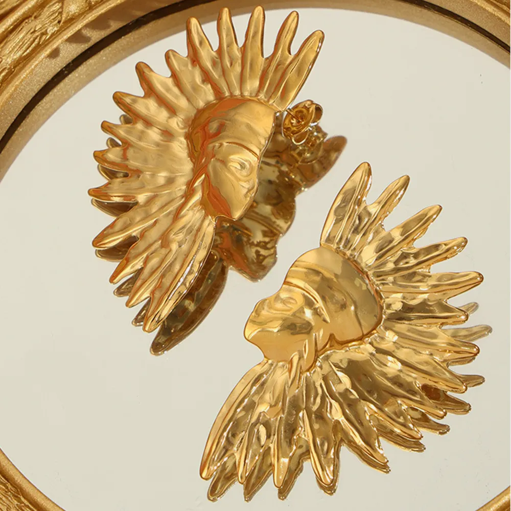 Titanium Steel Gold-Plated Earrings, image 4