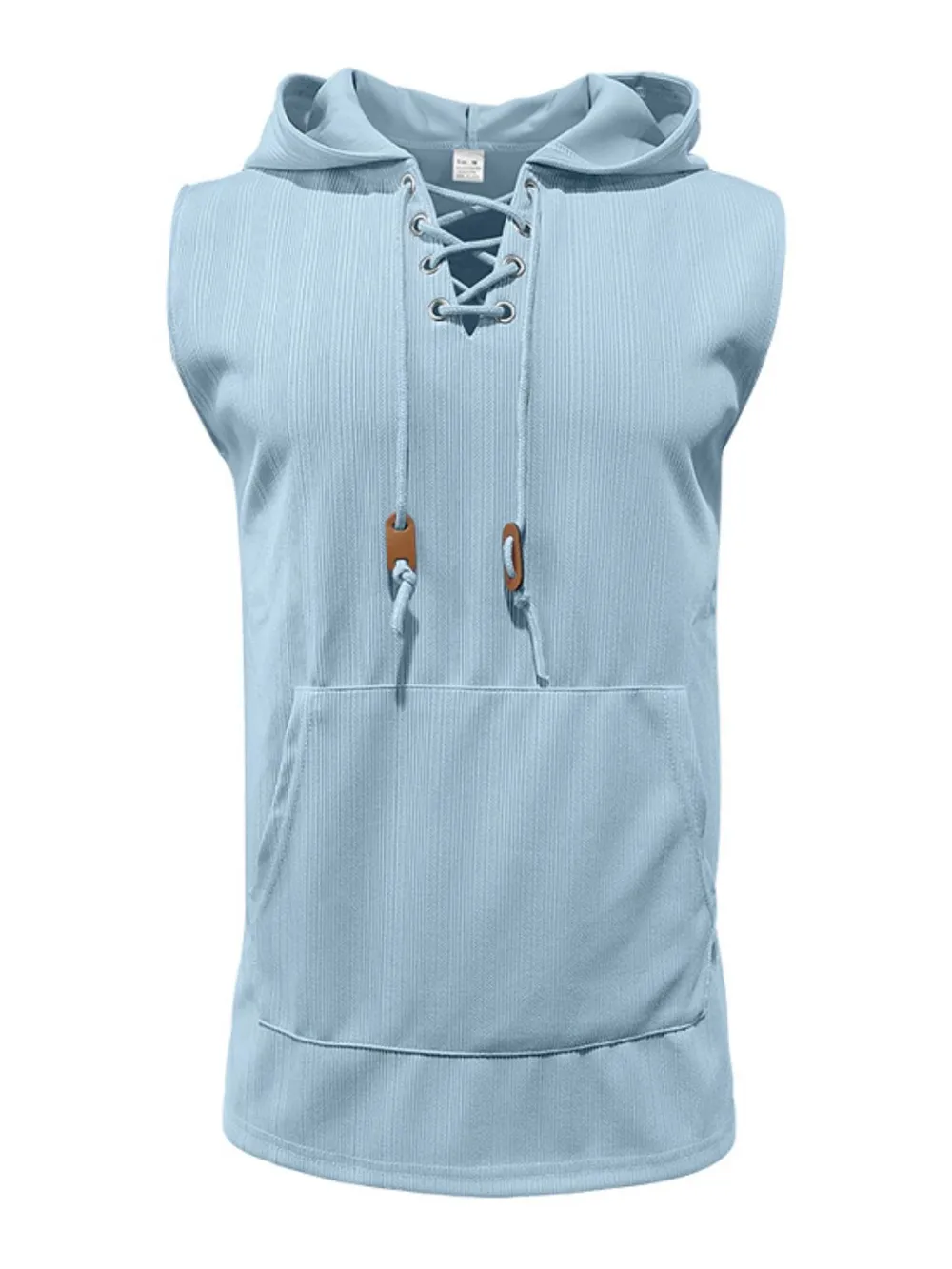 Men's Lace Up Hooded Top, image 9