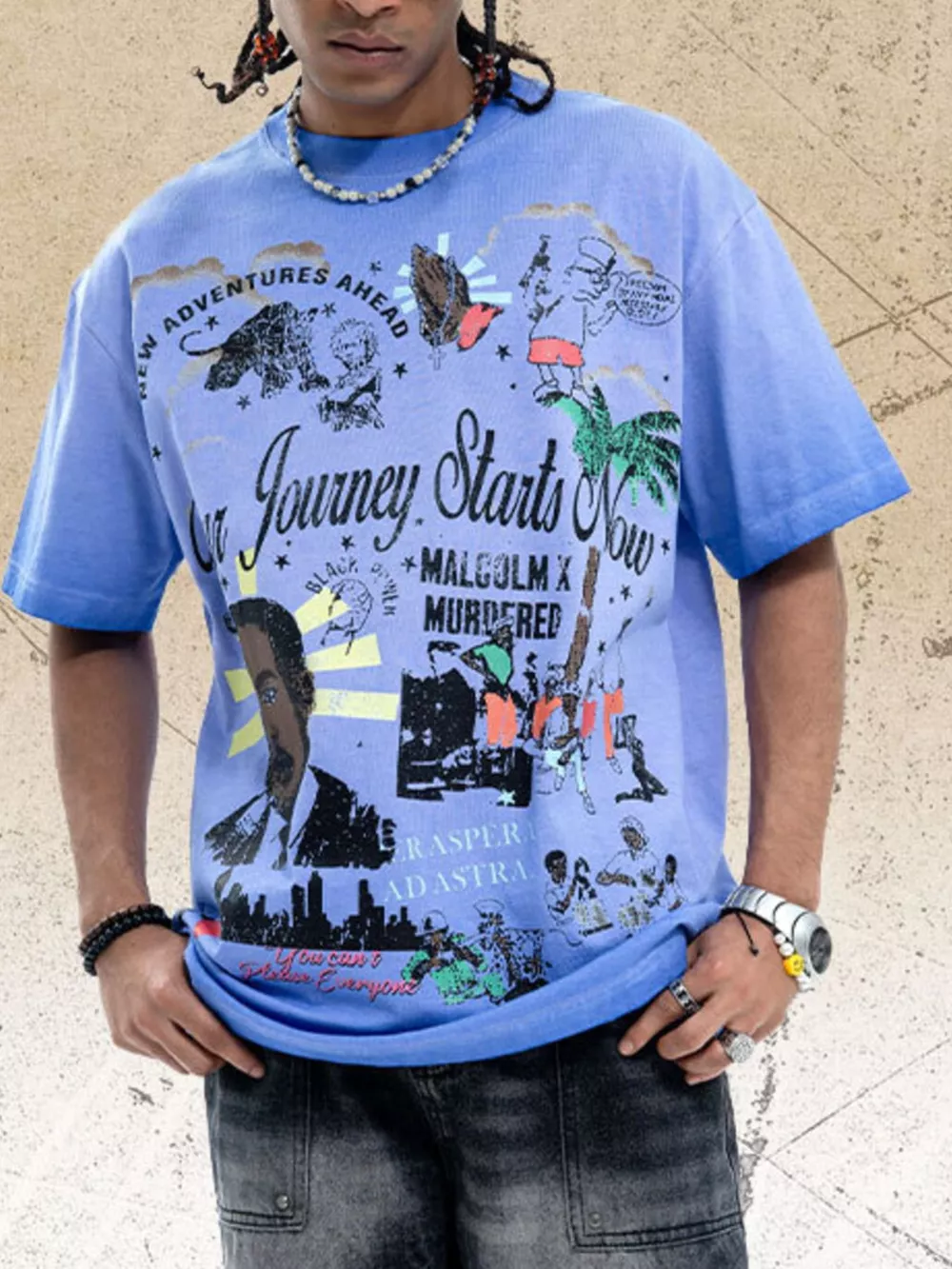 Men's Graphic Round Neck T-Shirt, image 3