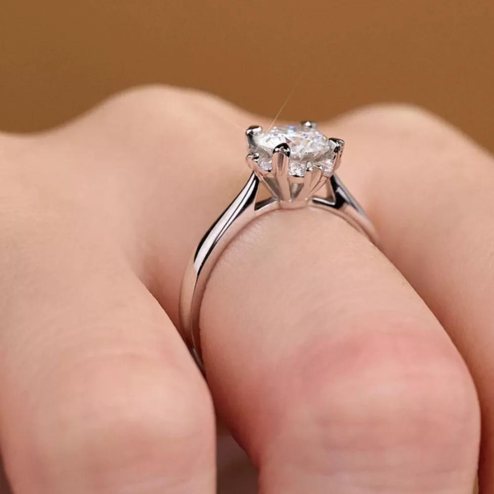 925 Sterling Silver Moissanite Ring, image 3
