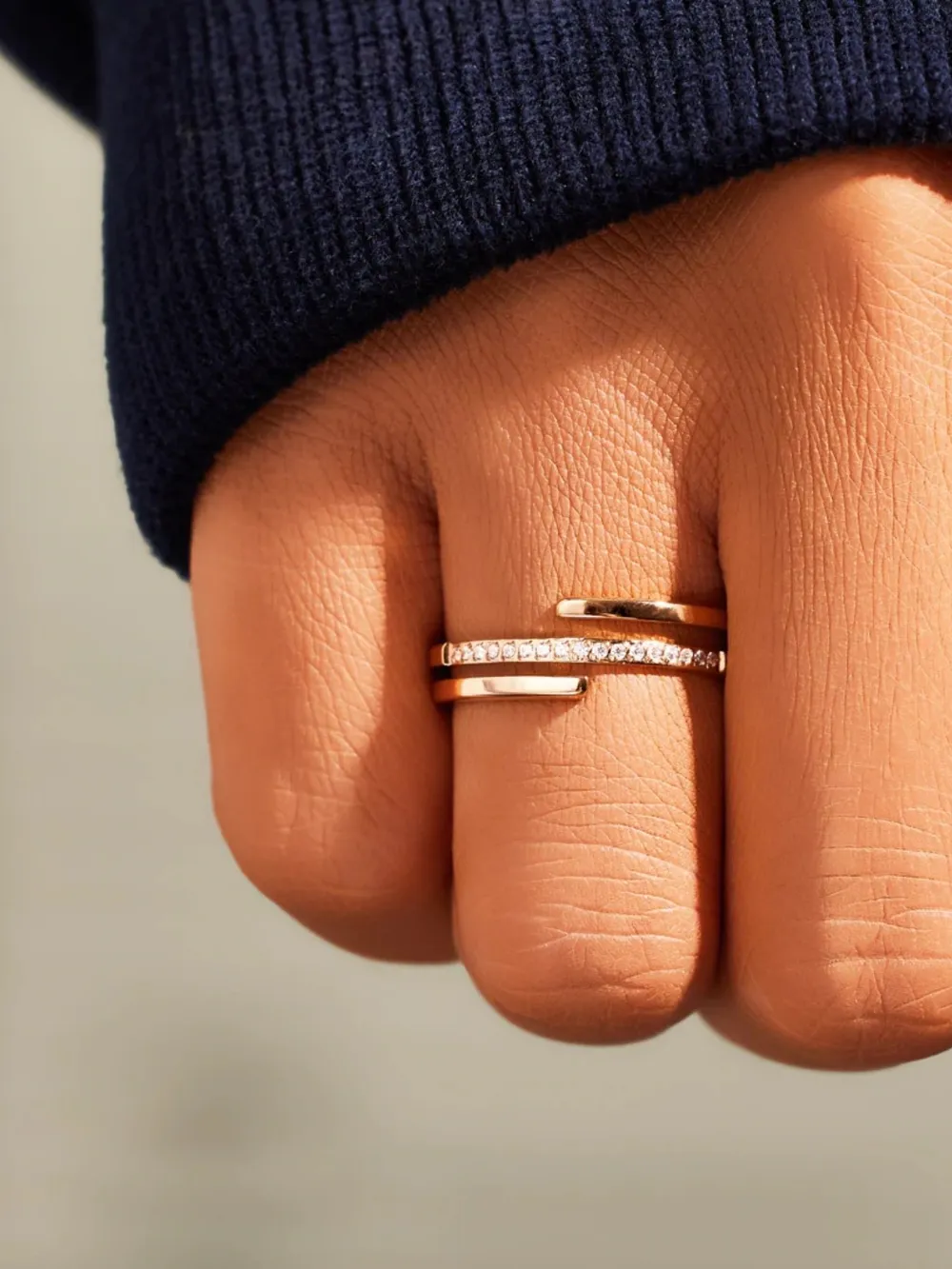 925 Sterling Silver Inlaid Zircon Ring, image 3