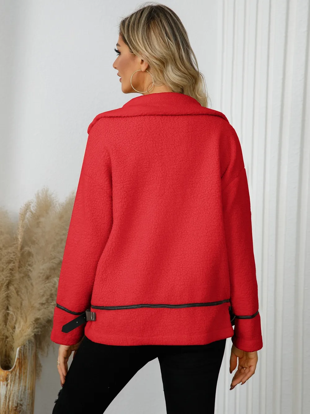Pocketed Button Down Collared Neck Jacket, image 13