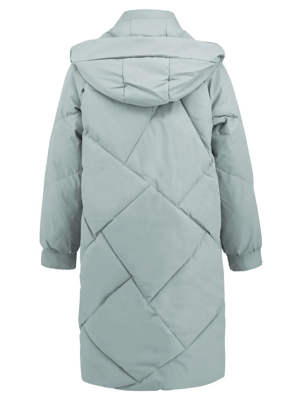 Long Sleeve Longline Hooded Winter Coat with Pockets, image 12