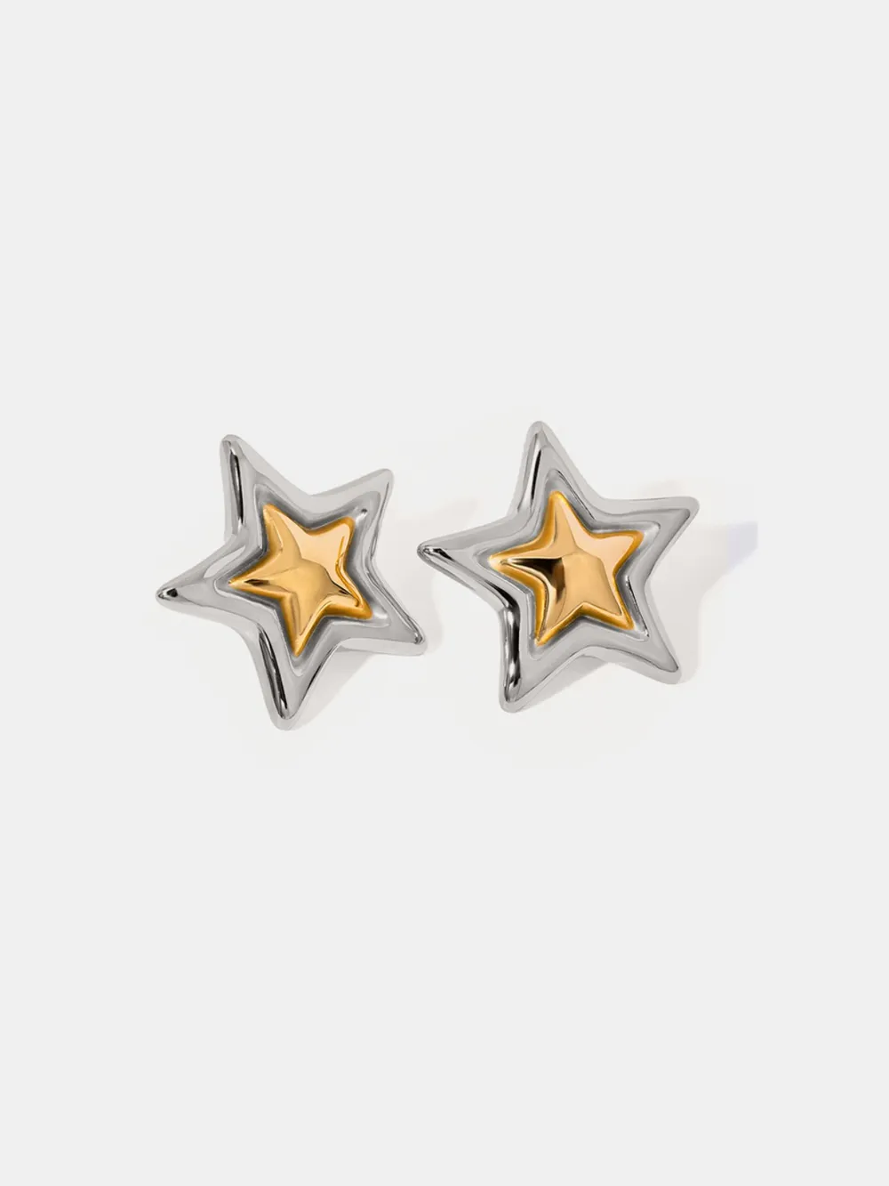 Stainless Steel Star Stud Earrings, image 6