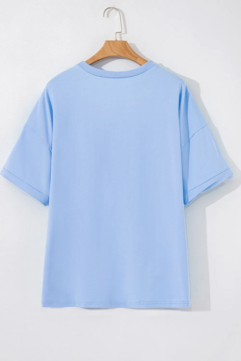 Loose Half Sleeve Hi Low Hem T Shirt, image 5