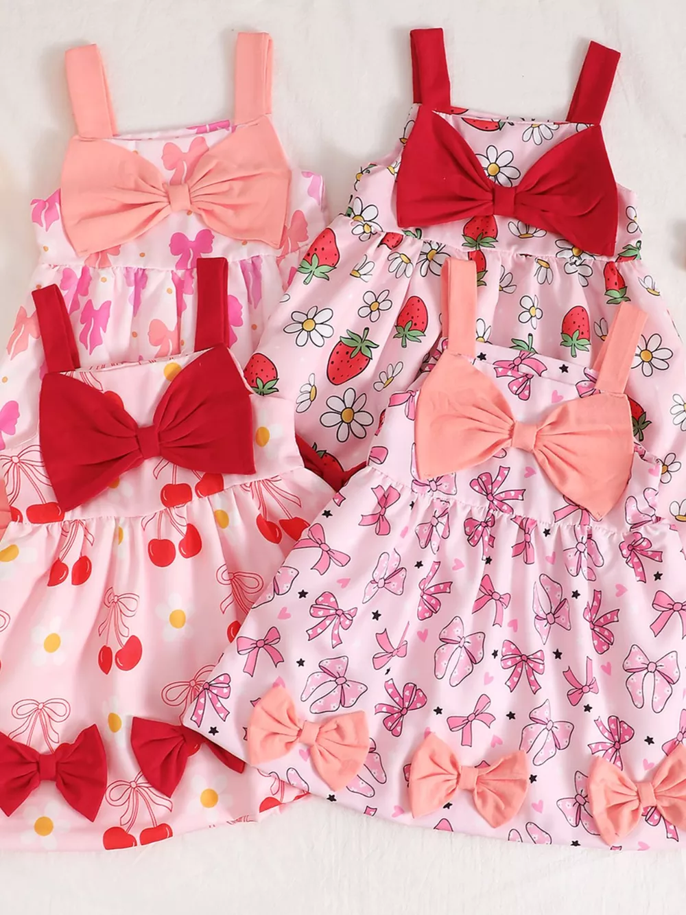 Children's Bow Front Printed Dress, image 2