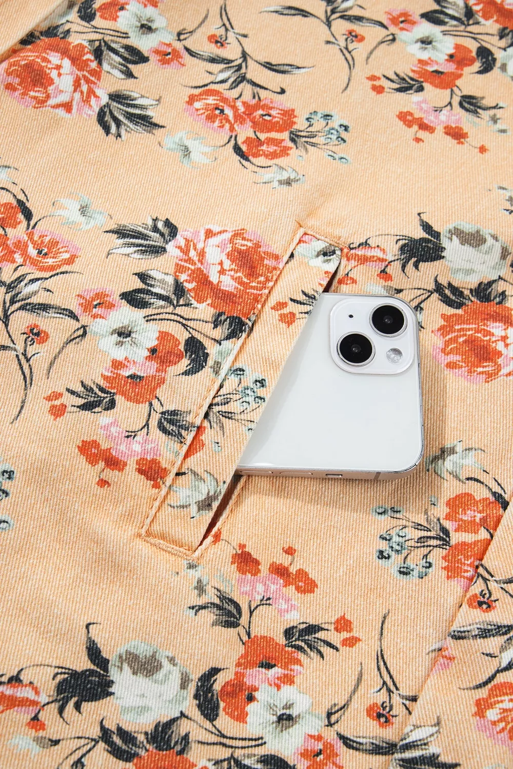 Floral Print Long Sleeve Denim Jacket, image 12