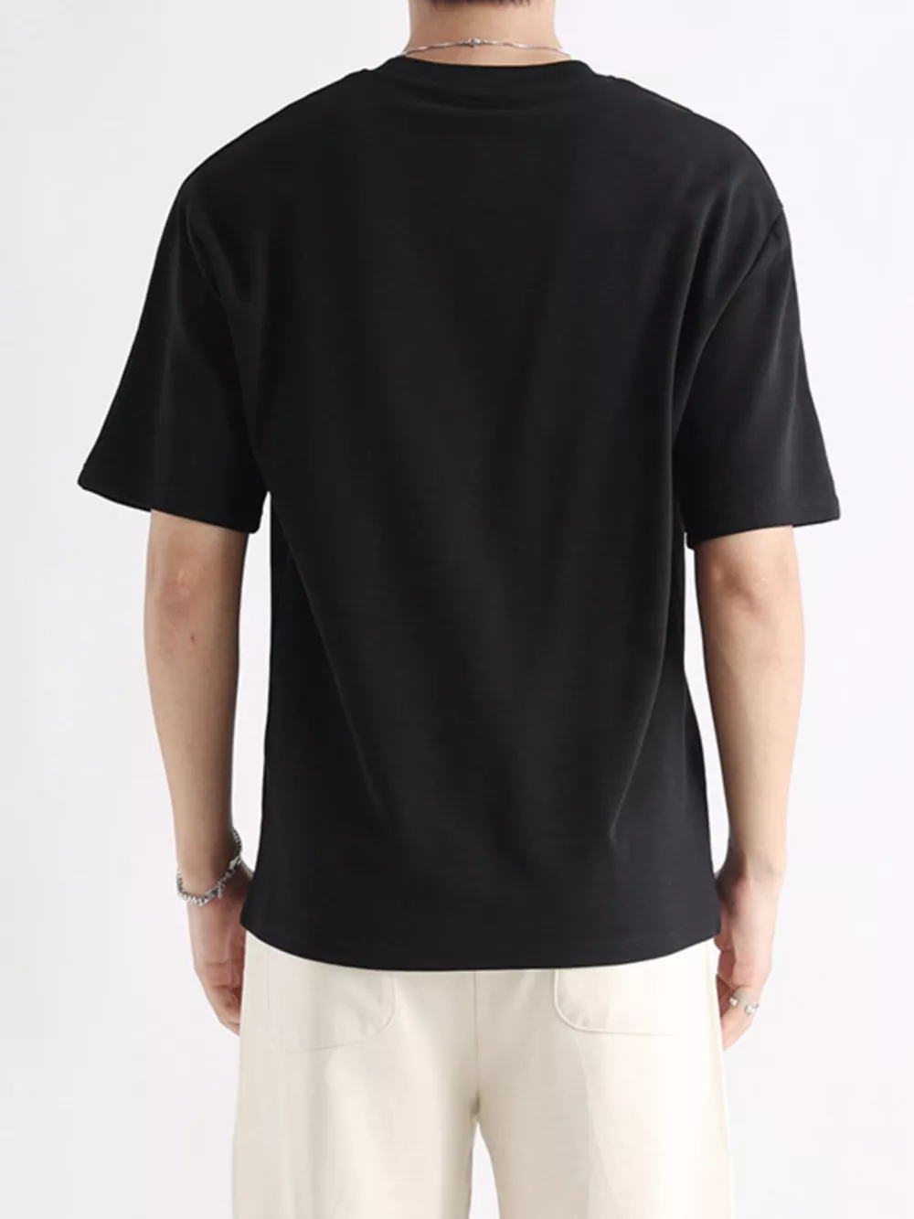 Men's Plus Size Relaxed Fit Solid Color T-Shirt, image 2