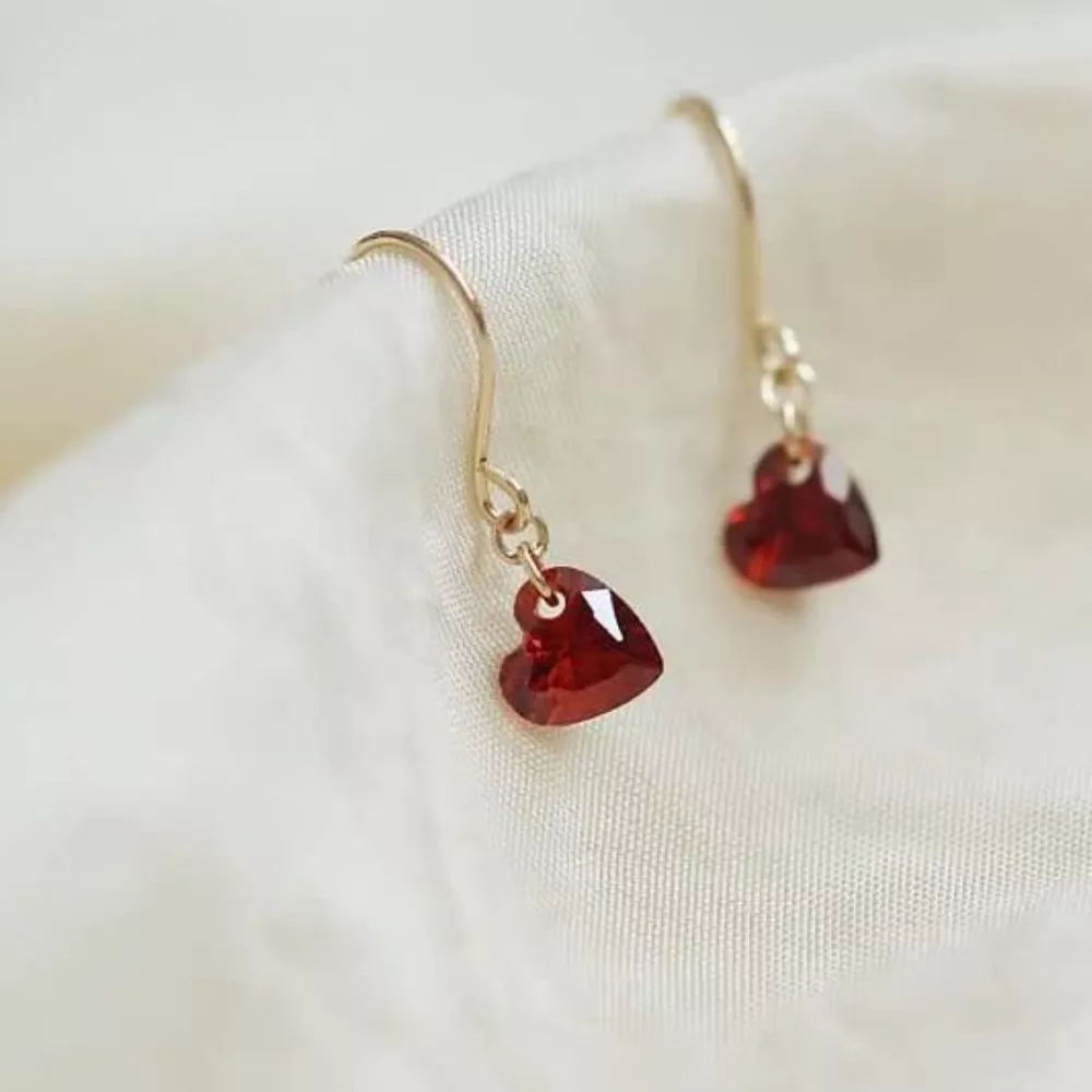 Zircon Heart Drop Earrings, image 4