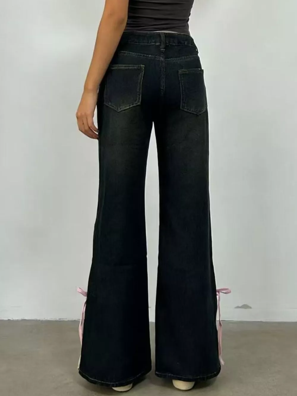 Ribbon Detail Flare Jeans, image 9