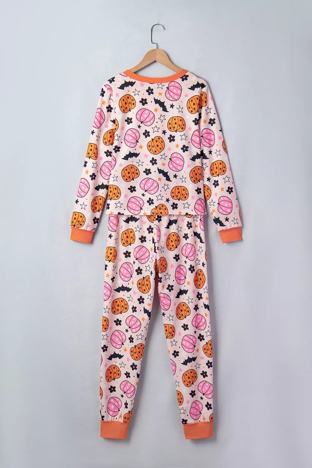 Halloween Pumpkin Print Long Sleeve Home Wear Lounge Set, image 7