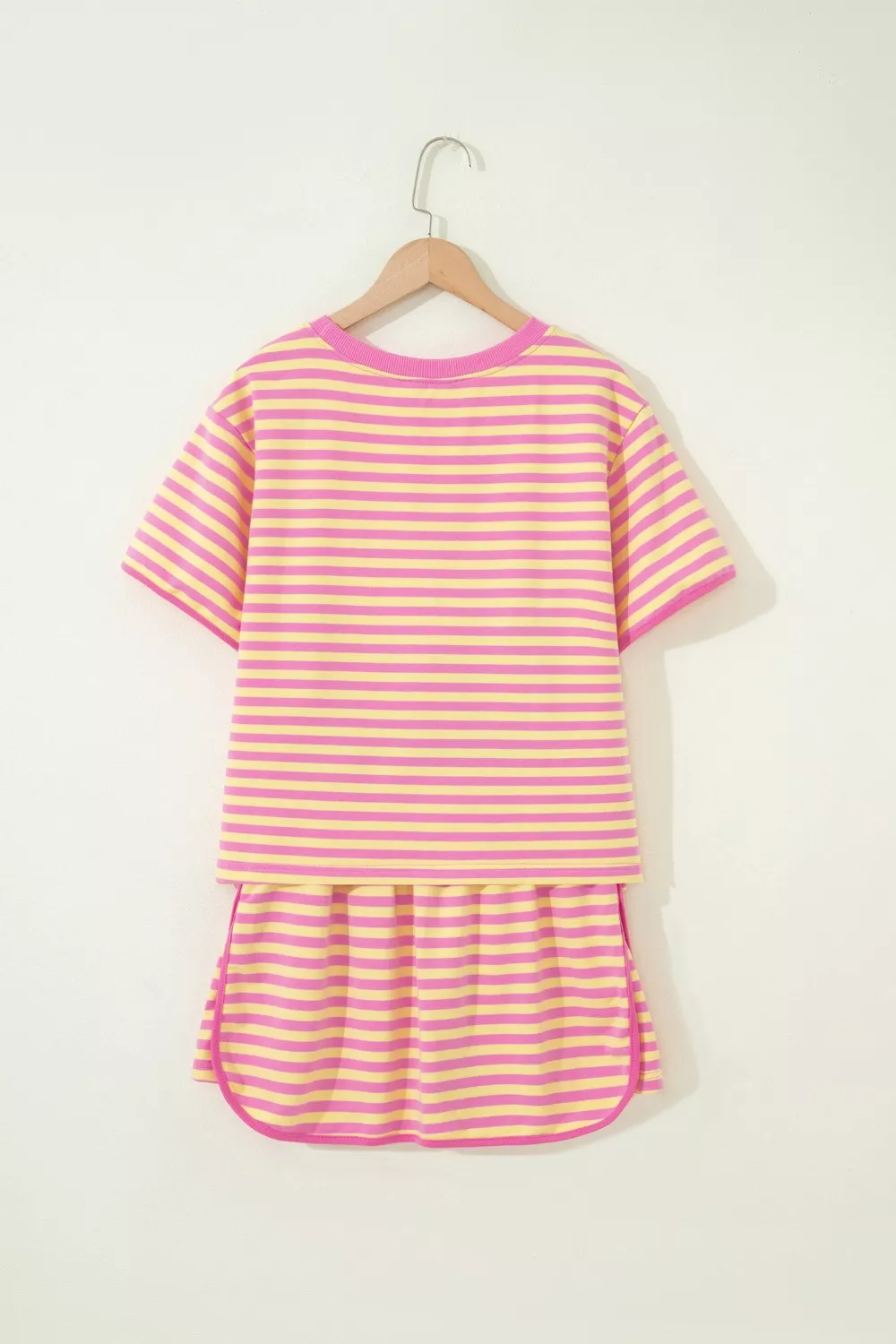 Striped Round Neck Tee and Shorts Casual Set, image 4