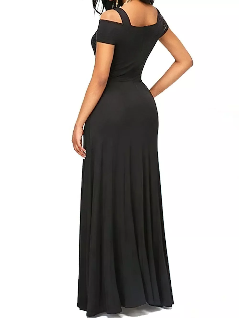 Elegant Off-Shoulder Slit Maxi Dress, image 5