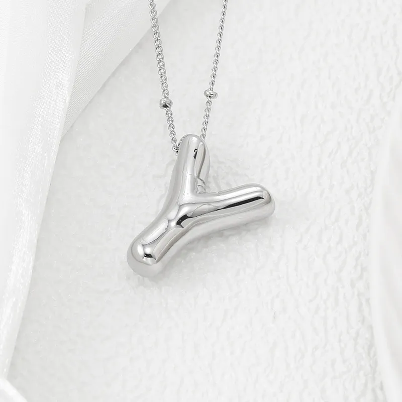 Copper Bubble Letter Pendant Necklace, image 14
