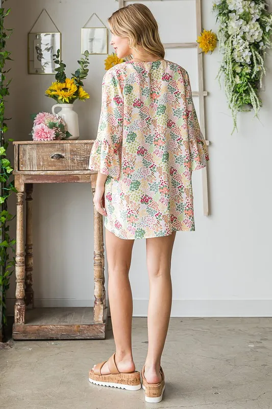 Full Size Multi Color Floral Open Cardigan Plus Size, image 11