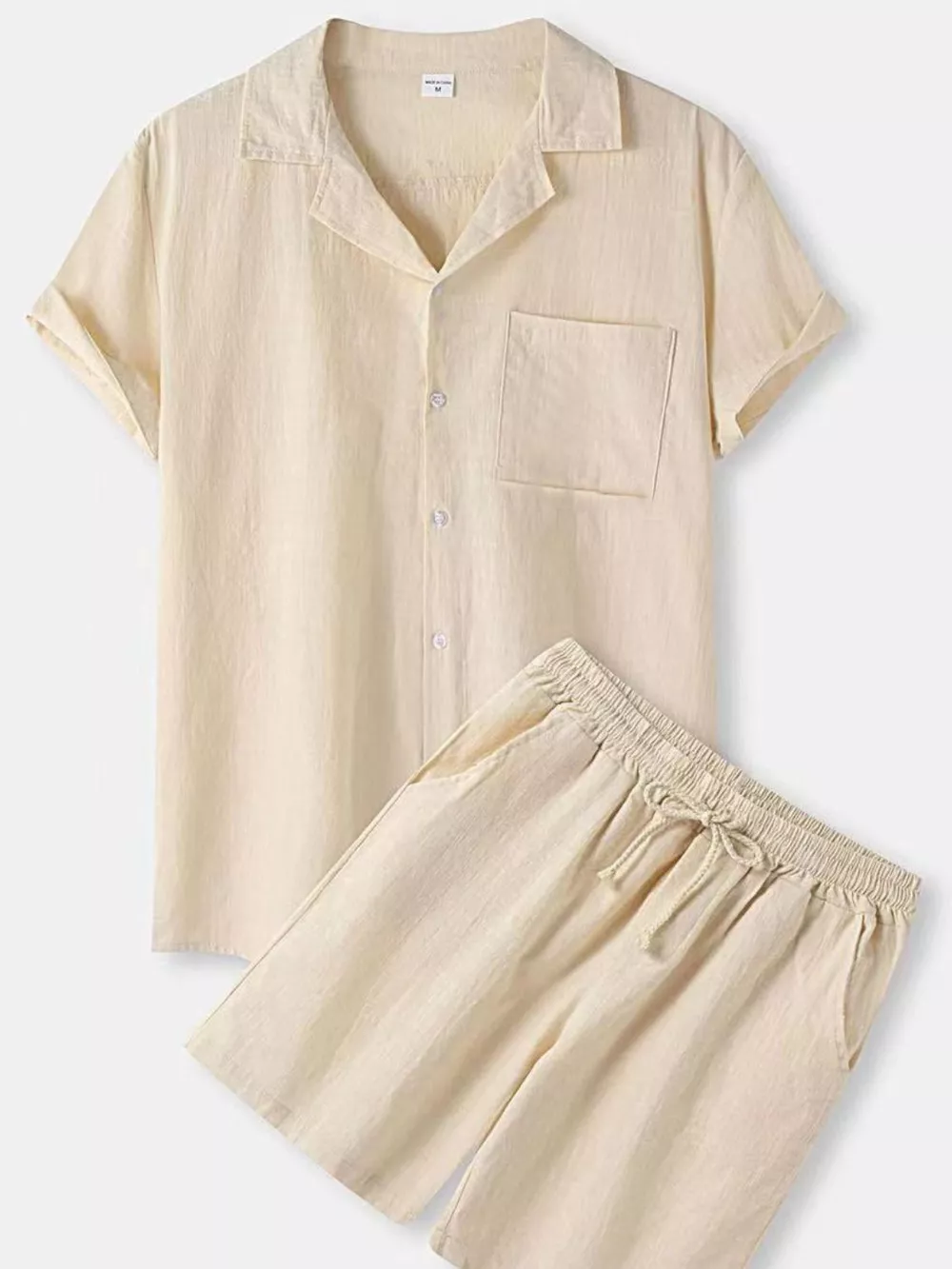 Men's Full Size Button Up Short Sleeve Shirt and Shorts Set Plus Size, image 7