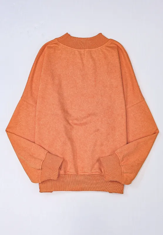 Mock Neck Dropped Shoulder Sweatshirt, image 4