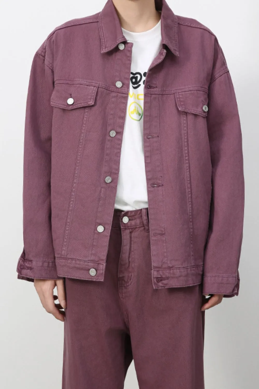 Men's Button Up Dropped Shoulder Denim Jacket, image 4