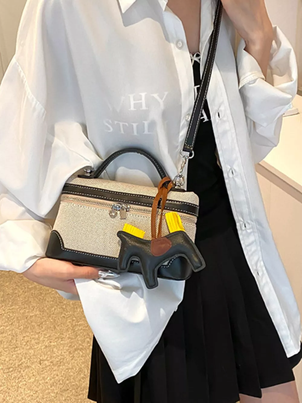 Top Handle Detachable Strap Handbag, image 4