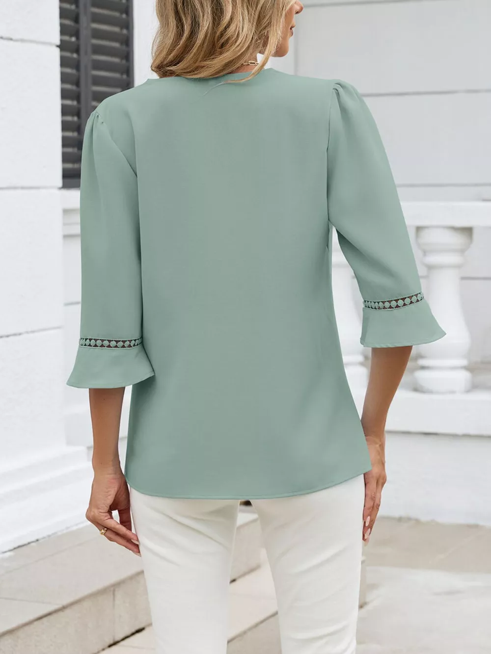 V-Neck 3/4 Sleeve Blouse, image 27