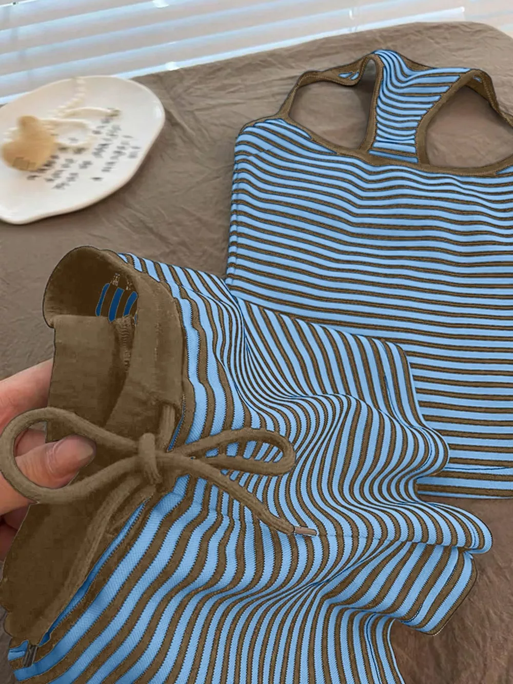 Striped Tank Top and Shorts Set, image 11