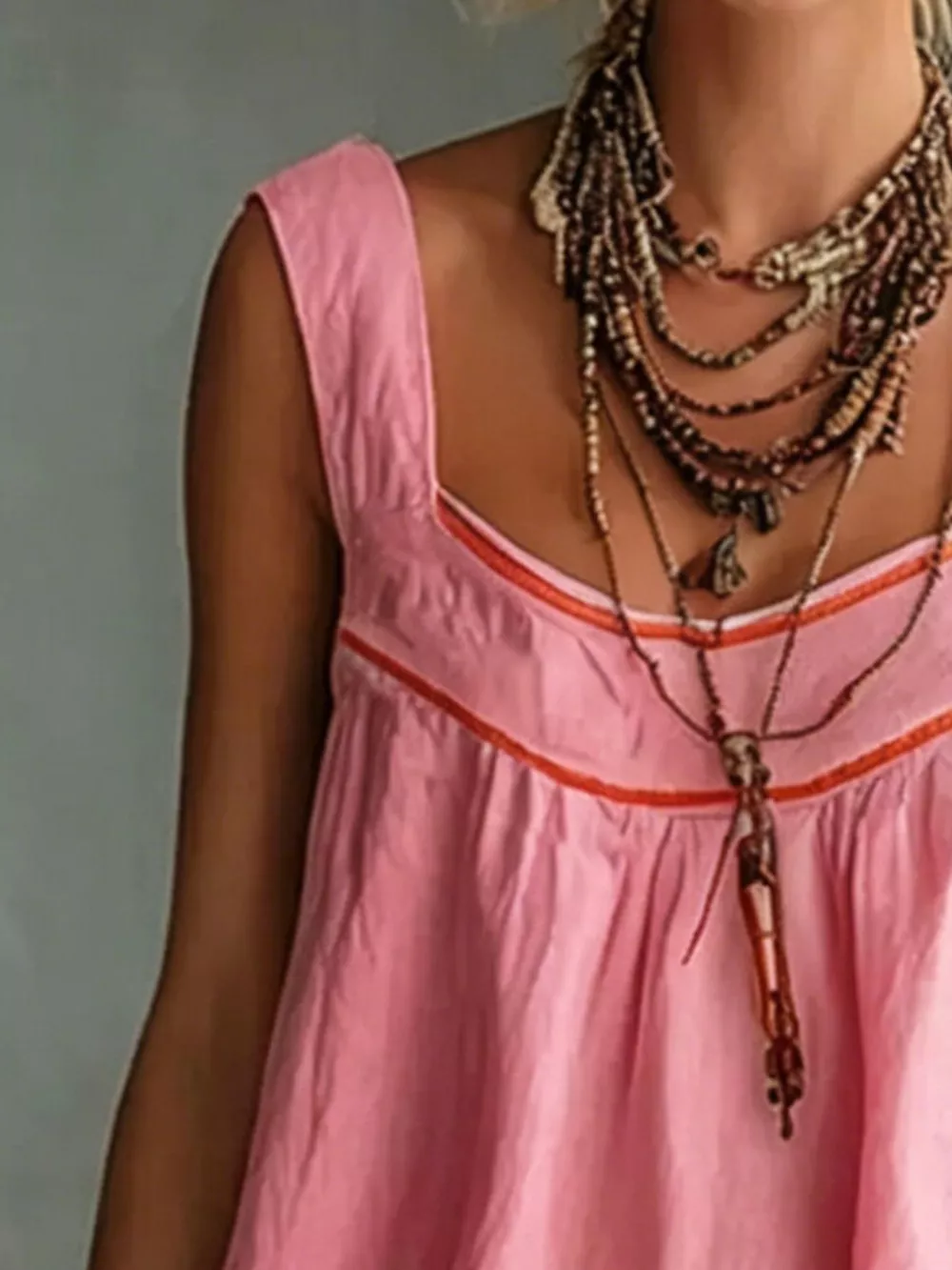 Full Size Sleeveless Tiered Mini Dress Plus Size, image 8