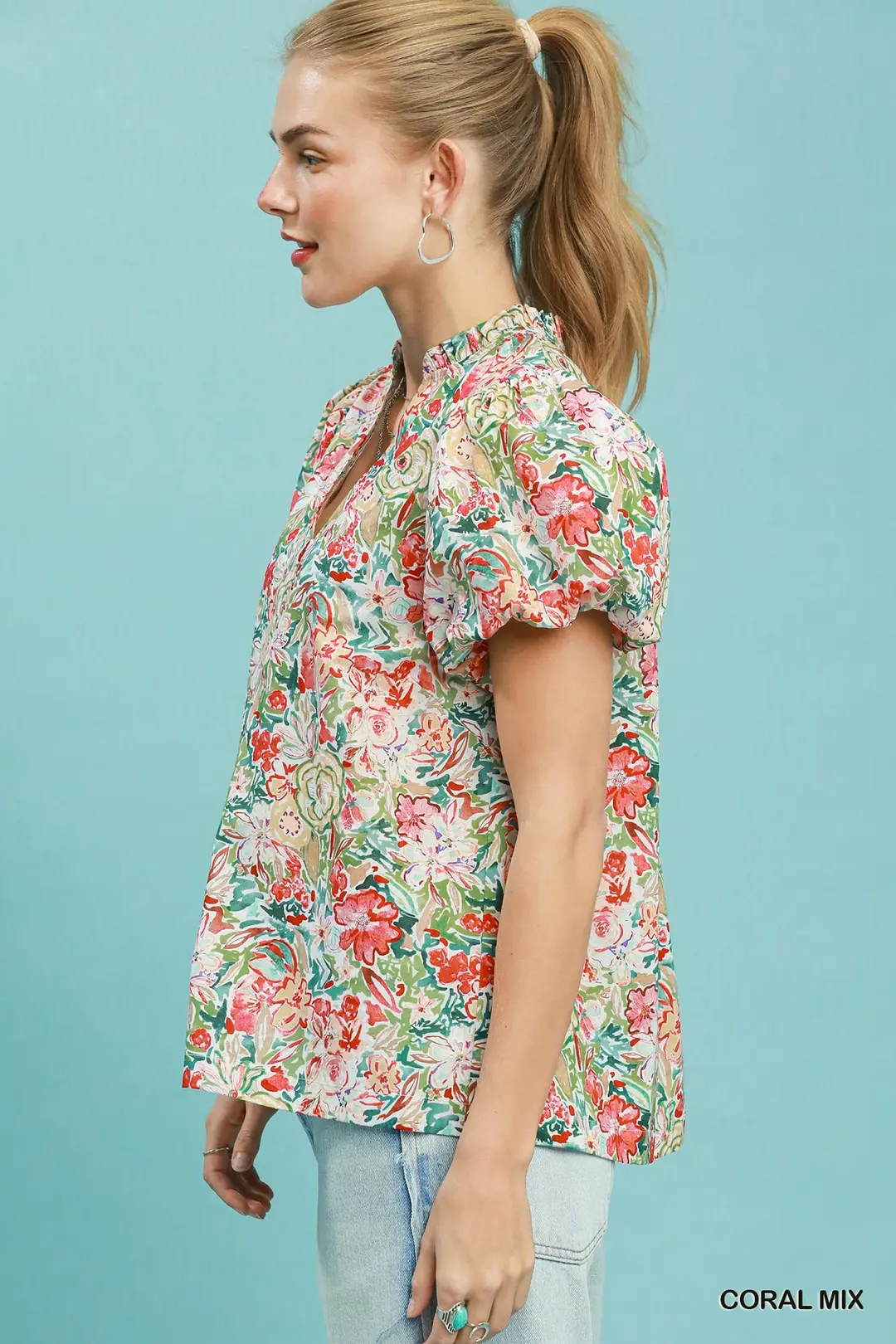 Floral Puff Sleeve Blouse, image 2