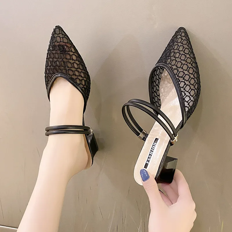 Point Toe Block Heel Sandals, image 6