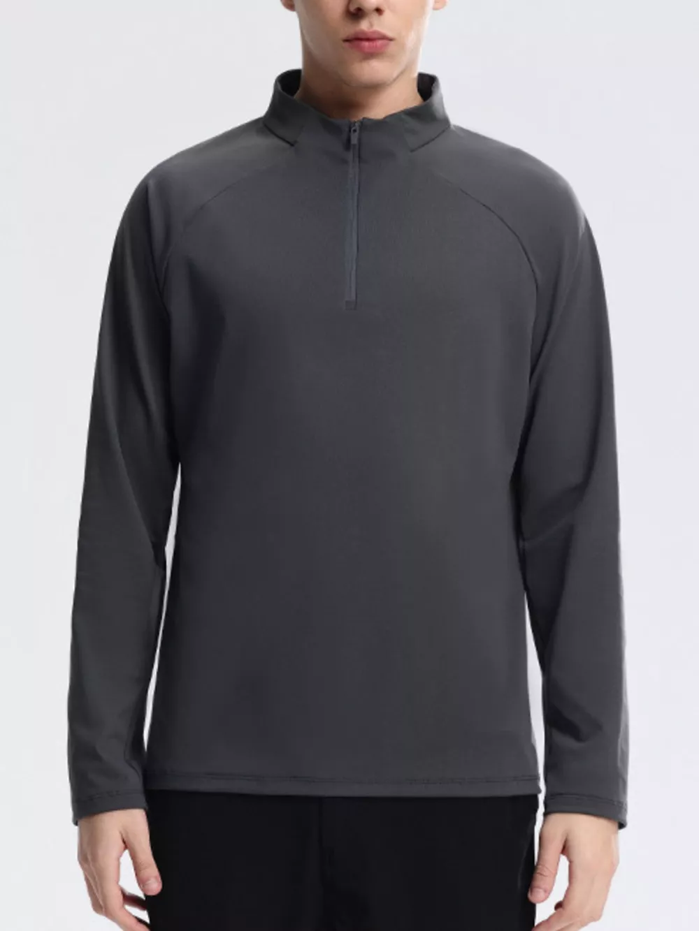 Men's Plus Size Half-Zip Long Sleeve Sweatshirt, image 6