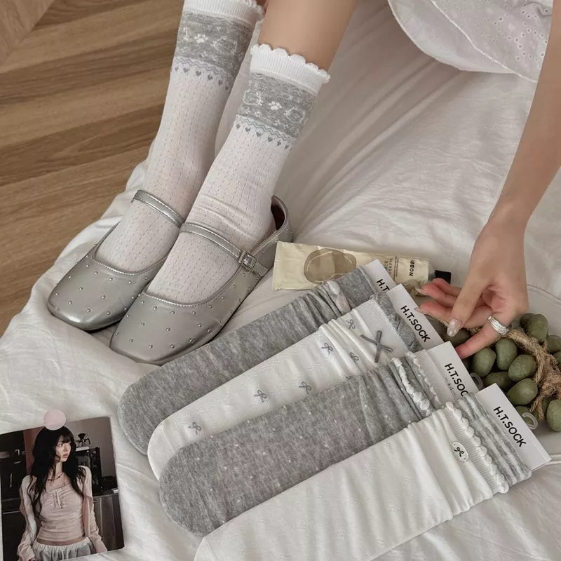 Breathable Cotton Casual Crew Socks Set, image 2