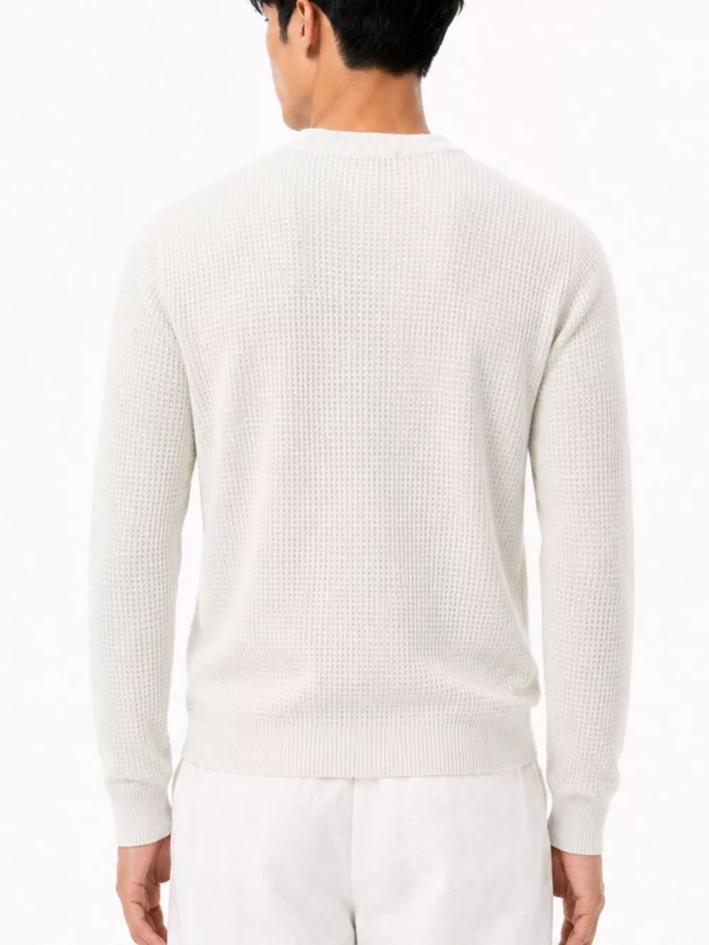 Men's Plus Size Waffle-Knit Crew Neck Knit Top, image 10