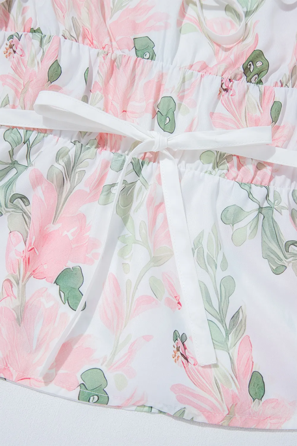 Tied Printed Short Sleeve Blouse, image 3