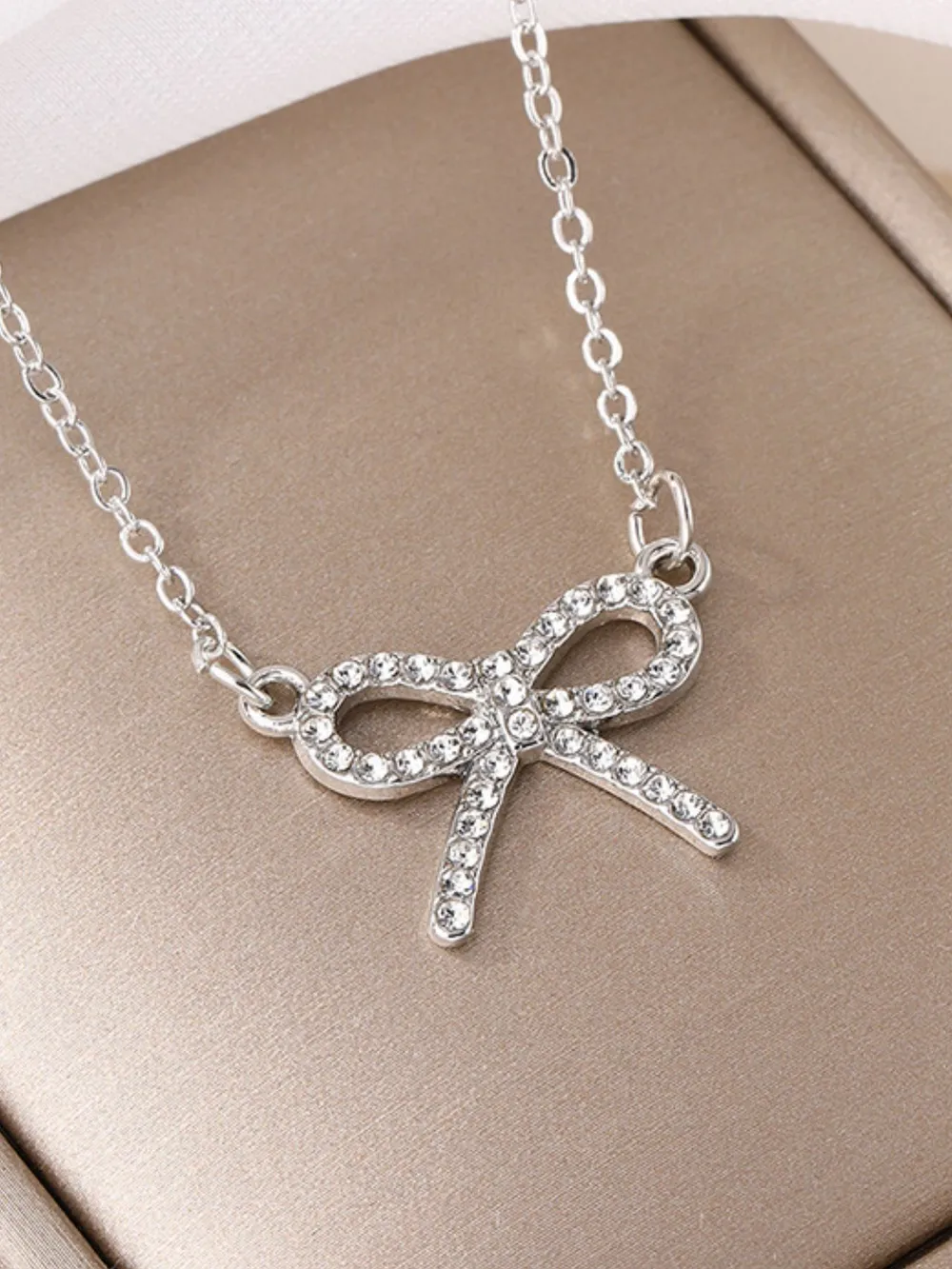 Zircon Bow Pendant Necklace, image 3