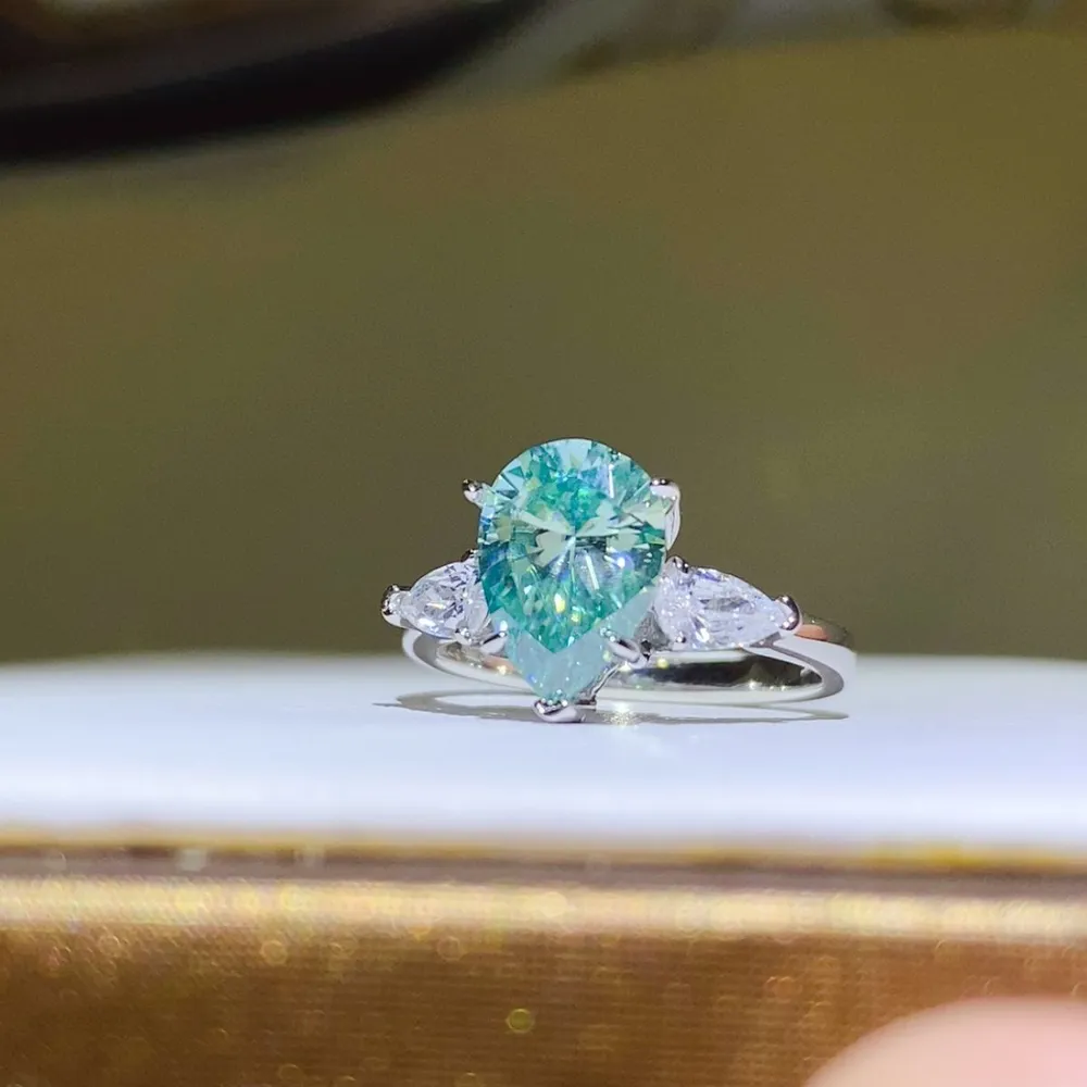 2 Carat 925 Sterling Silver Moissanite Ring, image 3