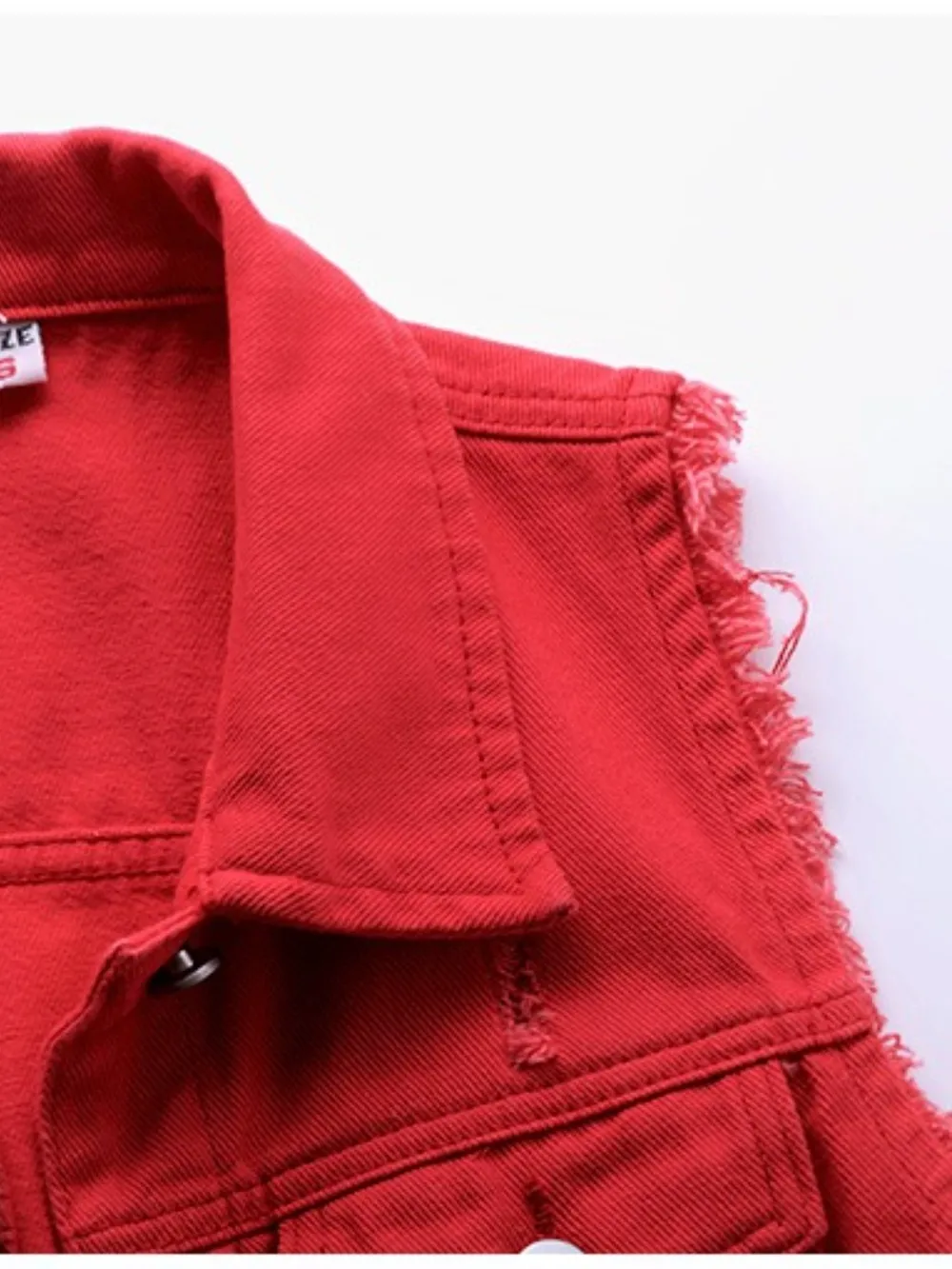 Full Size Button Down Raw Hem Sleeveless Denim Jacket Plus Size, image 7