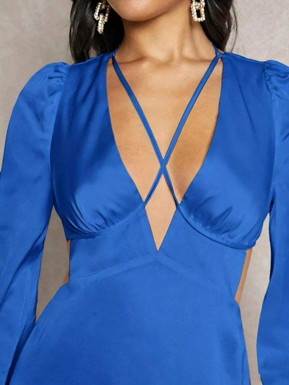 Cutout Long Sleeve Mini Dress, image 4