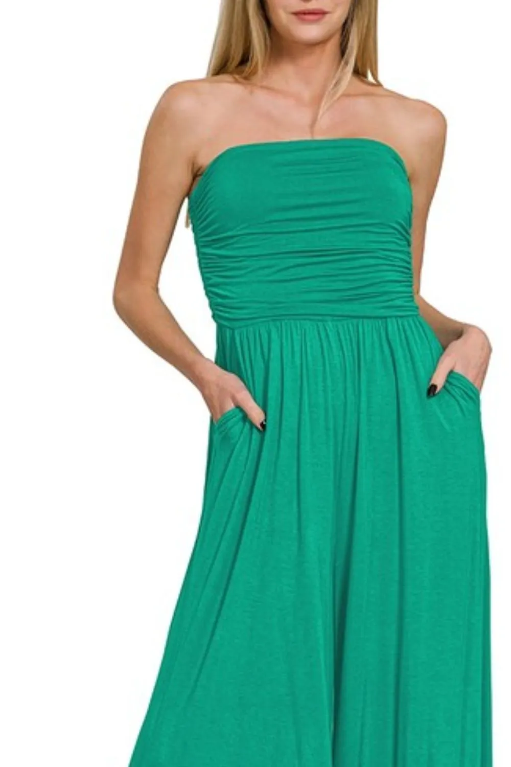 Double Layered Strapless Tube Top Jumpsuit, image 2