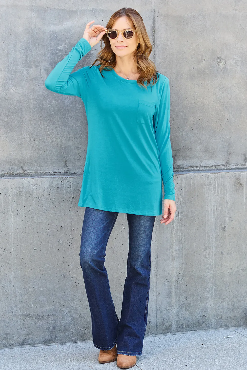 Full Size Round Neck Long Sleeve Top, image 5